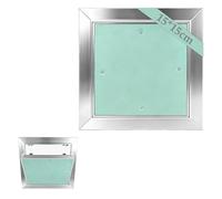 EFUTURETIME Trampilla Pladur 15x15cm Aluminio, Tapa Revisión Yeso 12,5mm Marco Aluminio, Panel Acceso Enrasado Pintable para Techo y Pared, Resistente Humedad, Tapar Cuadro Eléctrico