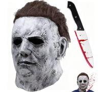 Efymosce Máscara de Michael Myers, Máscara de Halloween para Adultos, Horror Cosplay Disfraz Accesorios (A)