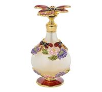 EFzkrtvm Frasco pulverizador de Perfume portátil, Portátil Recargable del atomizador 25ml Perfume Metal Vidrio Esmerilado con la decoración grabada en Relieve de Flor