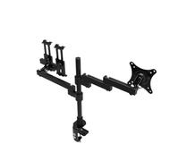 EFZRZYJ Soporte para pantalla de ordenador, tableta, teléfono móvil, iPad, doble pantalla, tipo de pinza colgante, regulable en altura (S425-5 (monitor + teléfono))
