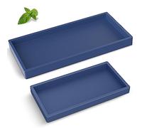 EG-SIPRO - Bandeja para encimera de baño, Bandeja de tocador de Silicona Gruesa, Bandeja Rectangular Resistente a los Golpes, dispensador de jabón para encimera, Azul Zafiro, pequeña +