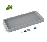 EG-SIPRO Bandeja para encimera de baño, silicona, rectangular, gris, gruesa, inastillable, bandeja dispensadora de jabón, 10.6 x 5.1 pies o 7.8 x 3.9 pies