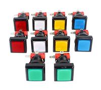 10x Arcade forma cuadrada botón luminoso LED con micro switch En la arcada de la máquina de juego consolas de videojuegos Jamma kit de piezas de la lámpara 12V 33mm Botones