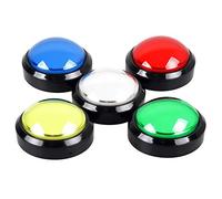 EG STARTS 5 botones de arcade LED de 100 mm con forma de cúpula grande de 12 V, interruptor de botón LED compatible con máquina de arcade, kit de bricolaje, piezas de videojuegos, música pop'n