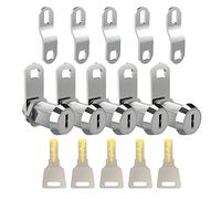 EG STARTS 5 x 1 1/8" Oficina Gabinete Cerraduras Puerta Efectivo Caja de Herramientas Tubulares Cam Lock Cilindro Acabado Cromo Keyed Igual 5 Llaves