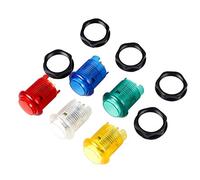 EG STARTS 5x 30mm Arcade luces LED Botón pulsador incorporado 5V Botones iluminados para Arcade Machine Games Kit DIY Piezas Jamma Mame Raspberry Pi 1 2 3 (Cada color de 1 pieza) 5 Color