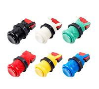 EG STARTS 6X Americano Estilo Estándar Botones Arcade Switches conmutables Tipo Happ de 30mm Terminales de 187 "(4.8 mm) Jamma Mame Kit (Color de la Mezcla)