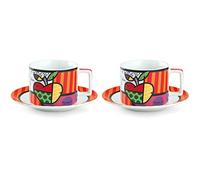 Egan Britto Blumen ML.220 - Juego de tazas de cappuccino con platillos (2 unidades)