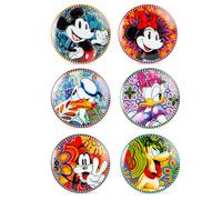 Egan Disney Forever & Ever - Juego de 6 platos de postre mixtos de 19 cm - Platos de porcelana premium