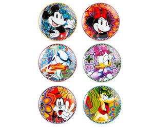 Egan Disney Forever & Ever - Juego de 6 platos de postre mixtos de 19 cm - Platos de porcelana premium
