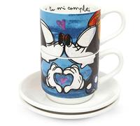 Egan - Juego de 2 tazas de café con diseño de Mickey Mouse apilables
