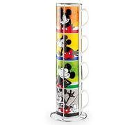 Egan Juego de 4 tazas apilables Mickey I Am + Metalrack ML. 350 PWM21I/4AM multicolor