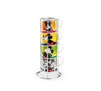 Egan Juego de 4 tazas apilables Mickey I Am + Metalrack ML. 80, PWM02I/4AM, multicolor