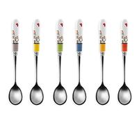 Egan Juego de 6 cucharillas con Asas de cerámica de Colores Línea Le Casette, 15 x 2,3 x 1