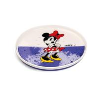 Egan Plato auxiliar de Mickey Mouse - Plato de postre redondo de 20 cm en color amarillo, porcelana china, apto para microondas y lavavajillas, colección de vajilla Disney (morado)