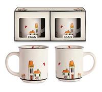 Egan Taza de cerámica esmaltada, marfil, 370 ml, S (1 unidad), 2 unidades