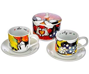 Egan WMSET/20 Juego de tazas de café Sweet Love, azucarero y mantel individual, porcelana, verde, 20 unidades (paquete de 1)