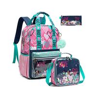 Egchescebo Mochila Escolar Niña Adolescente Colegio Amor de mamá Mochilas Infantil Escolares Adolescentes para la Guarderia Viaje Estuche Stitch Regalos Niñas Colegio Bolsito 17” 3pcs Rosa