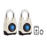 eGeeTouch Candado Inteligente para Exteriores, Resistente a la Intemperie, 4ª generación, Bluetooth + NFC (Doble Paquete de grillete Corto)