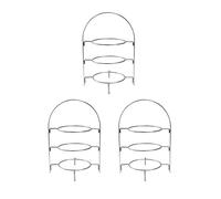 eGenuss Soporte para Tartas y Cupcakes de 3 Niveles - Torre Escalonada de Acero Inoxidable Plateado - Expositor Profesional para Postres, con Base Antideslizante para Buffet, Bodas y Celebraciones