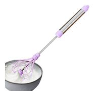 Egg Beater, Hand Mixer, Kitchen Tool, 12.2x2.76 Inches, Press Down Semi Automatic Design, Easy Manual for Baking Home Cooking Dining Room Gathering Restaurant Soups Preparation