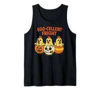 Egg-Cellent Fright Funny Halloween Chickens Design Camiseta sin Mangas