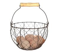 Egg Collecting Basket | Collection Carrier | Metal Wire Eggs Baskett with Wooden Handle Vintage Kitchen Storage | Ideal for Duck Collections Women Housewife