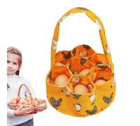 Egg Collecting Basket - Fabric Farmhouse Fruit Holder with 7 Pouches, Small Gathering Basket for Eggs, Fruits, and Vegetables, Multi-Pouch Storage Bag for Farm, Garden, Kitchen, or Home Use