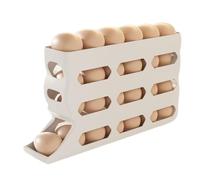 Egg Container For Refrigerator, Egg Holder For Fridge, 4 Layers Automatic Rolling Dispenser, 30 Capacity Dispenser Anti-Slip Box For Bakery Food Kitchen Farmers Market Picnic Prep RV Commercial