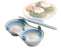 Egg Cookeeer Microwave 2-Cavity Non Stick Quick-Heat Oil-Free With Lidee | Poacheed Egg Steamer For Kitchen Camping Lunch Home Apartment RV Restaueerant
