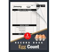 Egg Count Record Book: 36-Month Chicken Egg Production Log for Backyard Farmers | Track Daily Counts, Flock Performance, Costs & Income