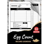Egg Count Record Logbook: 24 Monthly Egg Collecting & Chicken Tracker for Backyard Chicken Egg Farmer & Homesteader | 26 Pages