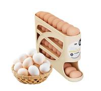 Egg Dispenser - Automatic Rolling Egg Holder | 4 Tier Stackable Eggs Storage Organizer | Holds 30 Eggs, Space Saving Kitchen Container For Refrigerator Countertop Pantry Use