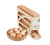 Egg Dispenser Rack, Auto Rolling Holder, Space Saving Fixture with 4 Tier, Kitchen Organizer with Compact Utility, 12.6x2.76x7.09 inches Refrigerator Accessory, Storage Organizer for Countertop Pantry