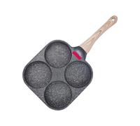 Egg Frying Pan - 4-Cup Even Heating Cookware - 18 x 38 cm - Pastilla para pan huevo - Adaptable para inducción de cerámica Gas Stove Pancake Hamburger Sandwich Breakfast Home Kitchen