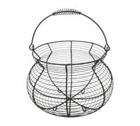 Egg Gathering Basket - Vintage Woven Wire Holder | Classic Counter Organizer with Sturdy Handle & Rustic Charm Features for Farmhouse Storage, Kitchen, Harvest and Easter Display