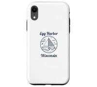 Egg Harbor Wisconsin Sailboat and Waves Nautical Carcasa para iPhone XR