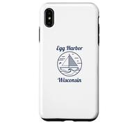 Egg Harbor Wisconsin Sailboat and Waves Nautical Carcasa para iPhone XS MAX