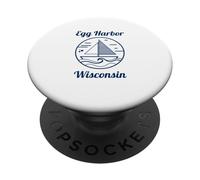 Egg Harbor Wisconsin Sailboat and Waves Nautical PopSockets PopGrip Adhesivo
