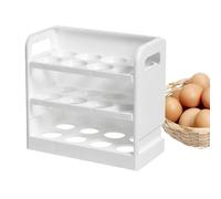 Egg Holder | Egg Storage Container | Fridge Egg Organizer | Flippable Egg Tray | Egg Storage Box Space Saving 3 Tier Storage For Fridge Side Door Countertop Kitchen