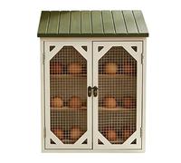 Egg Holder - Farmhouse Cabinet Organizer with Double Doors | Rustic Storage Box Featuring Wire Mesh Window for Fresh Egg Display and Kitchen Pantry Arrangement Suitable for Cabin Coop Farm Market