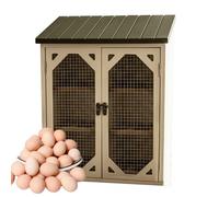 Egg Holder - Farmhouse Storage Cabinet With Doors, Organizer With Wire Mesh Window, Double-Door Chicken Eggs Storage Box, Egg Collection Basket For Kitchen, Pantry, Cabin, Coop, Farm, Market