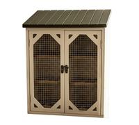 Egg Holder, Farmhouse Storage Organizer Cabinet, 13.8 Inch Wooden Box with Double Doors and Wire Mesh Window, Sleek Rustic Style, Cabinet for Kitchen and Farm Market Grocery Stores