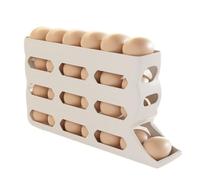 Egg Holder for Fridge - 4-Layer Rolling Tray Dispenser with 30 Egg Capacity | Anti-Slip Storage Box for Kitchen, Bakery, Picnic, RV, Food Prep, Farmers Market, Commercial & Home Use