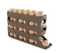 Egg Holder for Fridge - 4-Layer Rolling Tray Dispenser with 30 Egg Capacity | Anti-Slip Storage Box for Kitchen, Bakery, Picnic, RV, Food Prep, Farmers Market, Commercial & Home Use