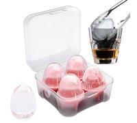 Egg Ice Molds - Easy Release Maker for Whiskey | 4 Piece Craft Tool with Smooth Shape, Kitchen Beverage Aid, Cocktail Party Accessory, Picnic Pool Companion, Camping Drinks, Soda Lemonade