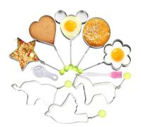 Egg Maker Mold Set - 8 Non-Stick Shapes, 8 Stainless Steel Eggs Fryers with Brush & Egg Separator | Foldable Poached Eggs Molds, Gadgets for Breakfast, Omelette, Pancake, Hamburger, Cookie, Rice Balls