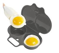 Egg Microwave Cooker, Nonstick 2 Cavity, Microwavable Quick Boiler | Portable Poached Egg Maker for Cooking, Camping, Breakfast, Sandwiches, Cheese, Hamburger, Restaurants, Hotels