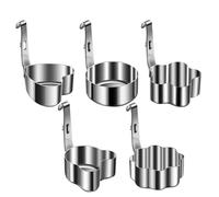 Egg Mold, Frying Ring, Cooking Tool Set, 304 Stainless Steel Design, Nonstick Handle Grip, Ideal for Breakfast Sandwich Pancake Use, 3.94x2.64x1.38 Inches, Silver Color, 5 Pieces