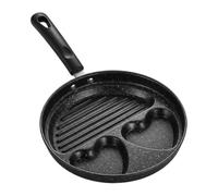 Egg Pan - 3-Cup Nonstick with Grill Area Healthy Kitchen Supplies | Heat Resistant Handle Omelette Pan for Pancake Omelette Sandwich Steak Bacon Breakfast Home Induction Cooker